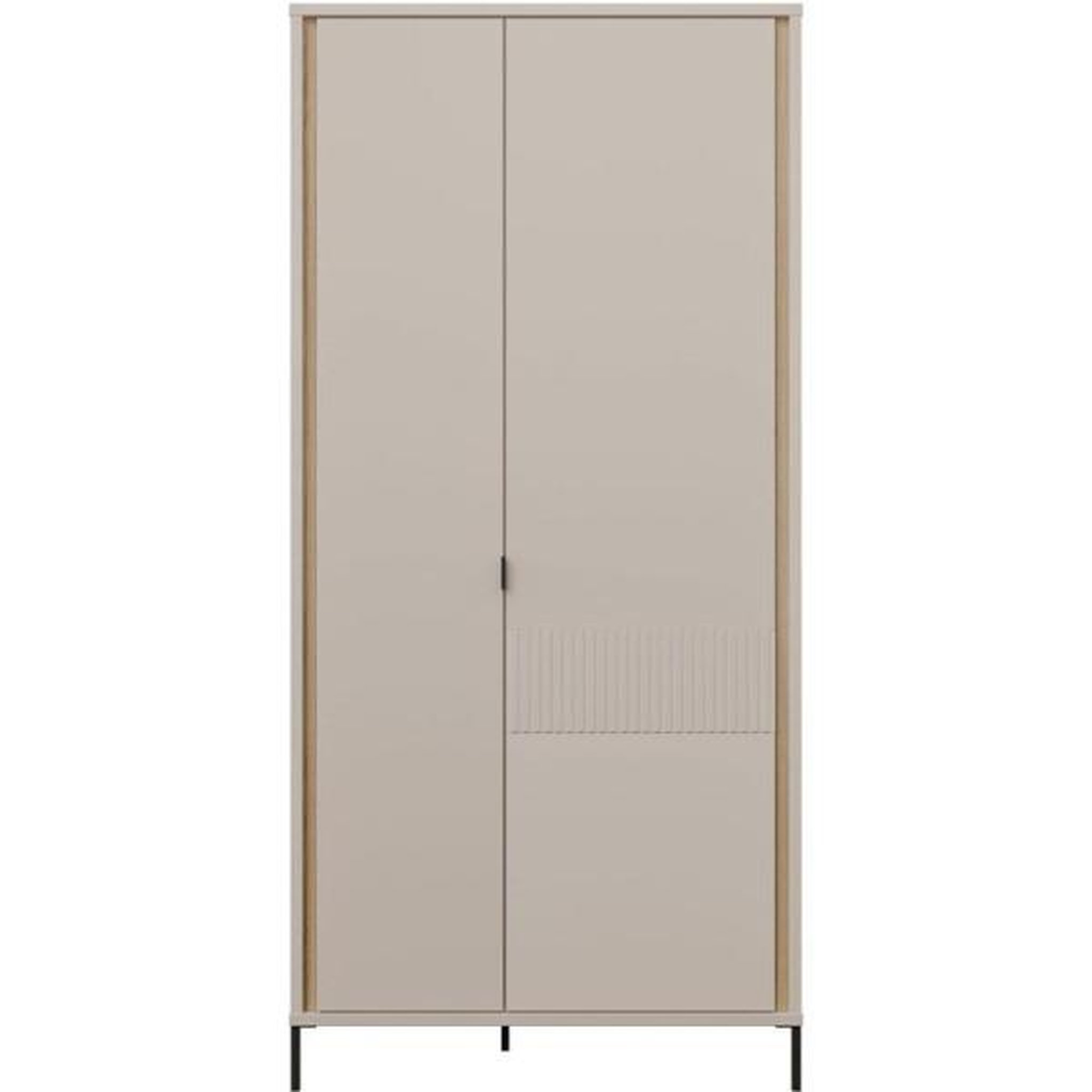 MARKET24 Armoire de chambre - décor sable- 2 portes battantes - l95 x p61 x h200 cm