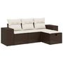 Voir la diapositive 2 : VIDAXL Salon de jardin 4 pcs avec coussins marron resine tressee