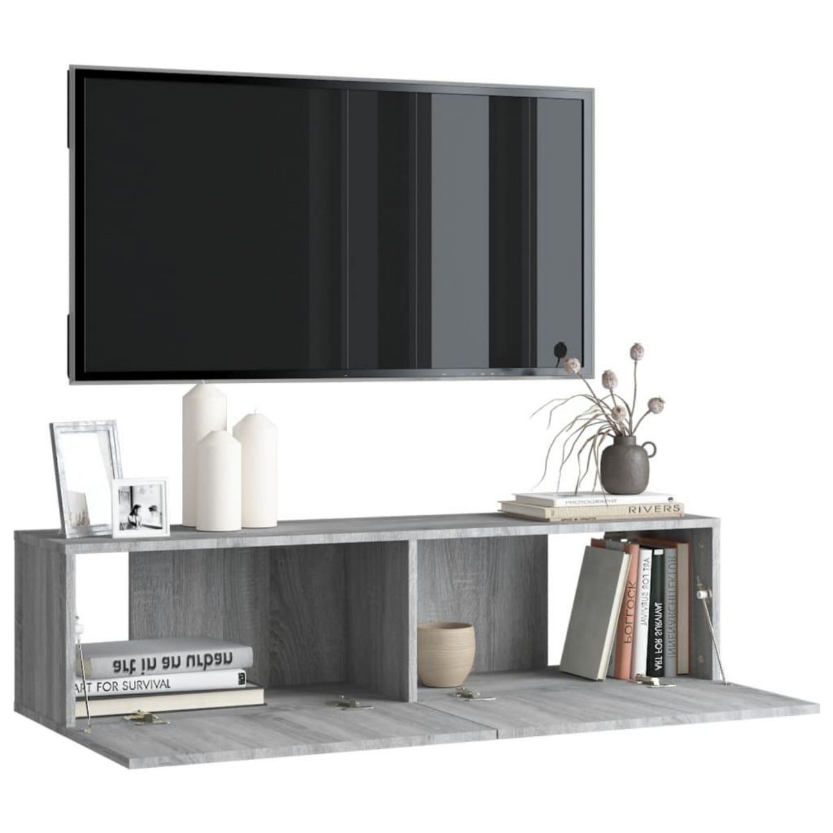 VIDAXL Armoire murale TV Sonoma gris 120x30x30 cm Bois d'ingenierie