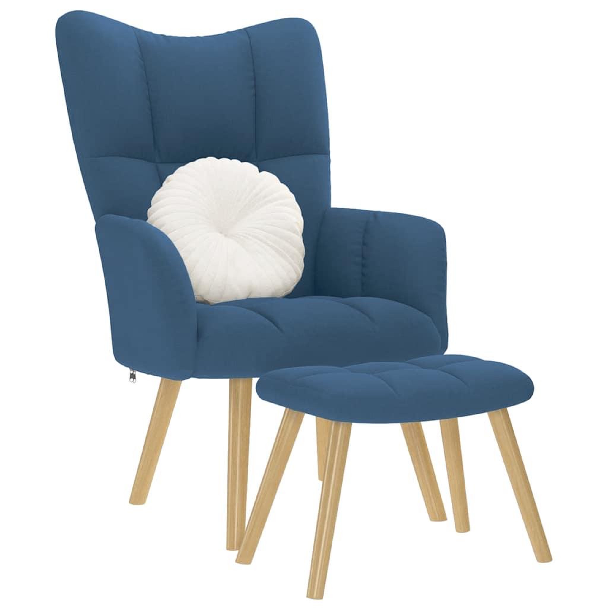 VIDAXL Chaise de relaxation avec repose-pied Bleu Tissu