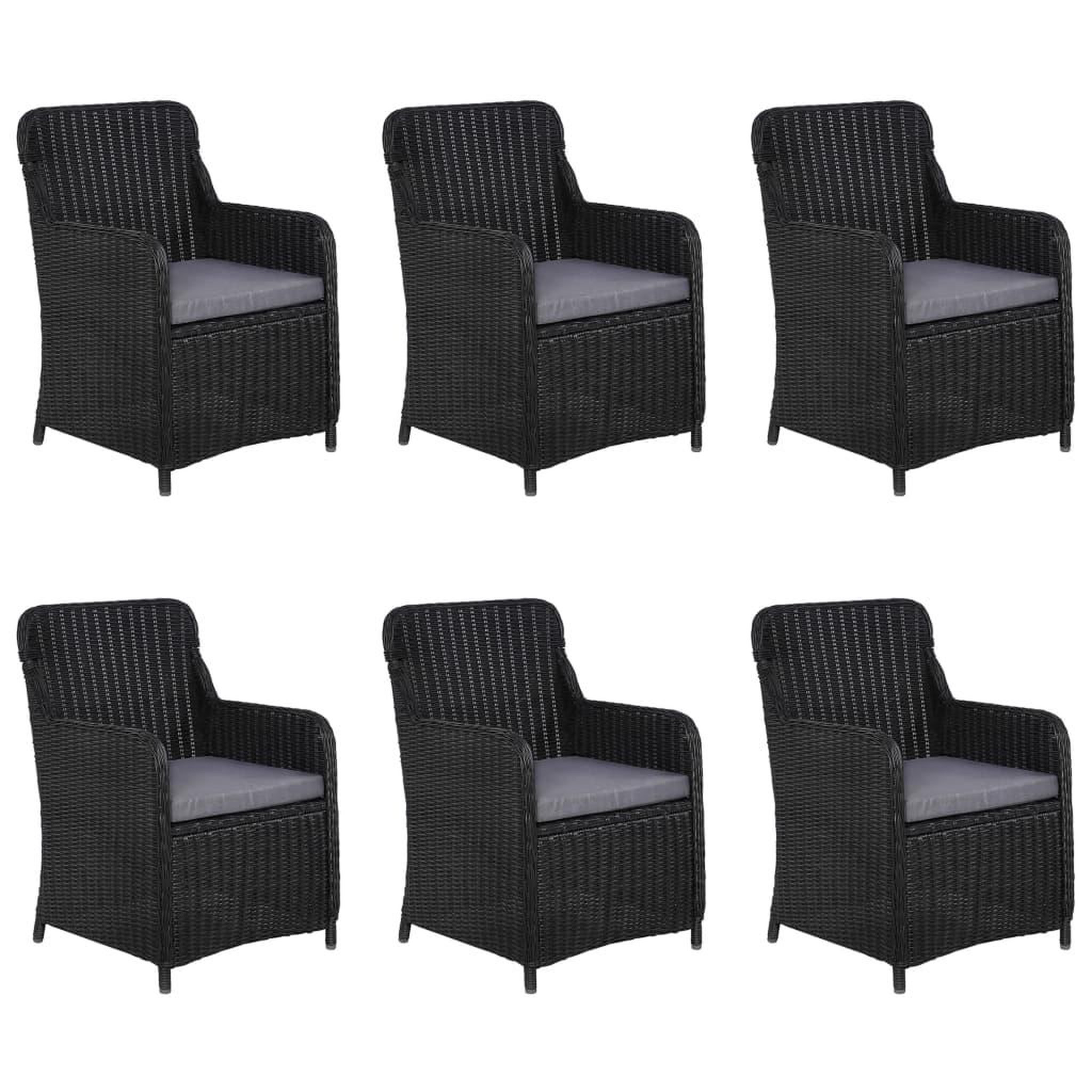 Voir la diapositive 2 : VIDAXL Ensemble a manger de jardin 7 pcs Noir