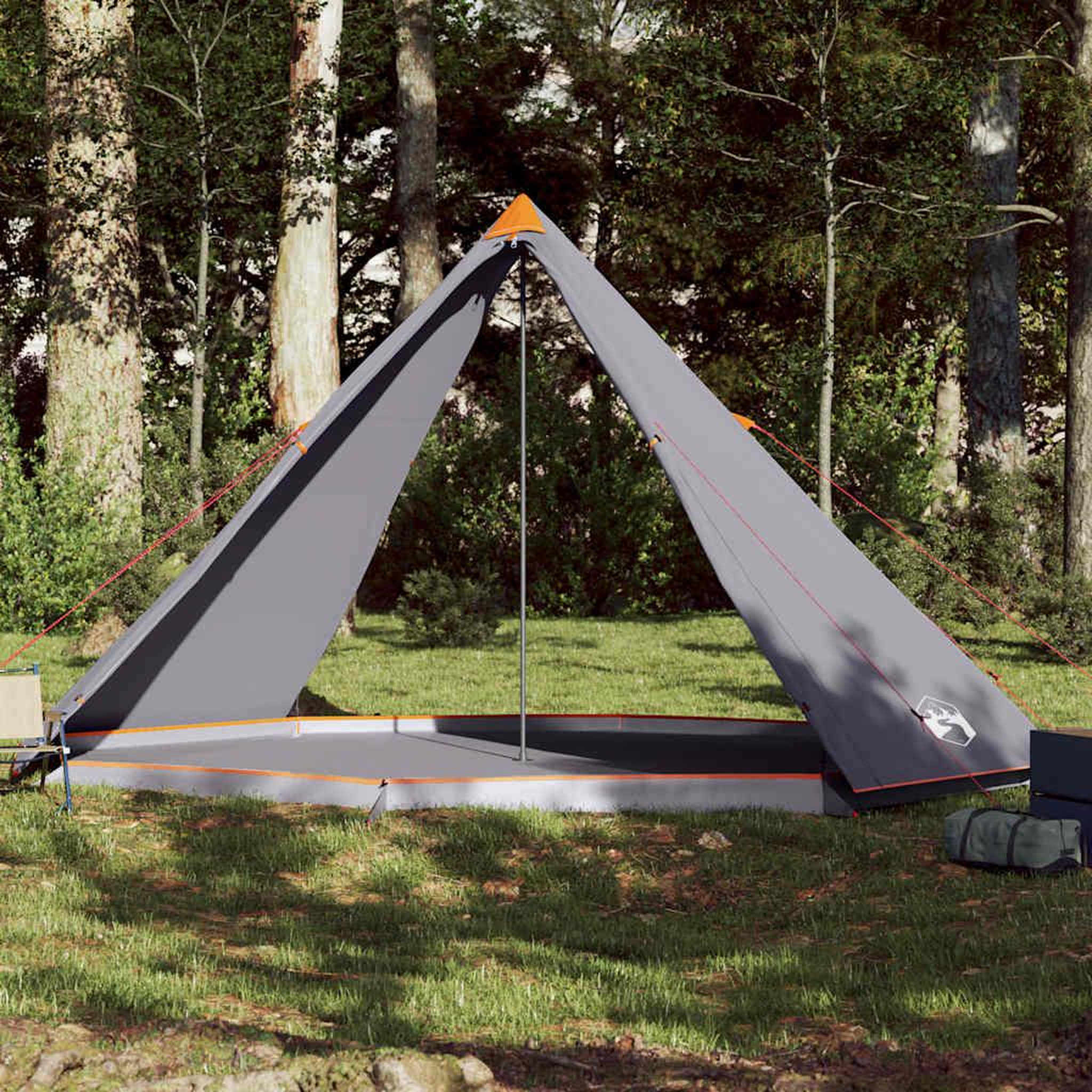 VIDAXL Tente familiale tipi 8 personnes gris et orange impermeable