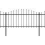 Voir la diapositive 2 : VIDAXL Cloture de jardin a dessus en lance Acier (1,25-1,5)x6,8 m Noir