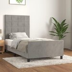 VIDAXL Cadre de lit sans matelas gris clair 100x200 cm velours