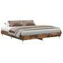 Voir la diapositive 2 : VIDAXL Cadre de lit sans matelas chene fume 200x200 cm bois ingenierie