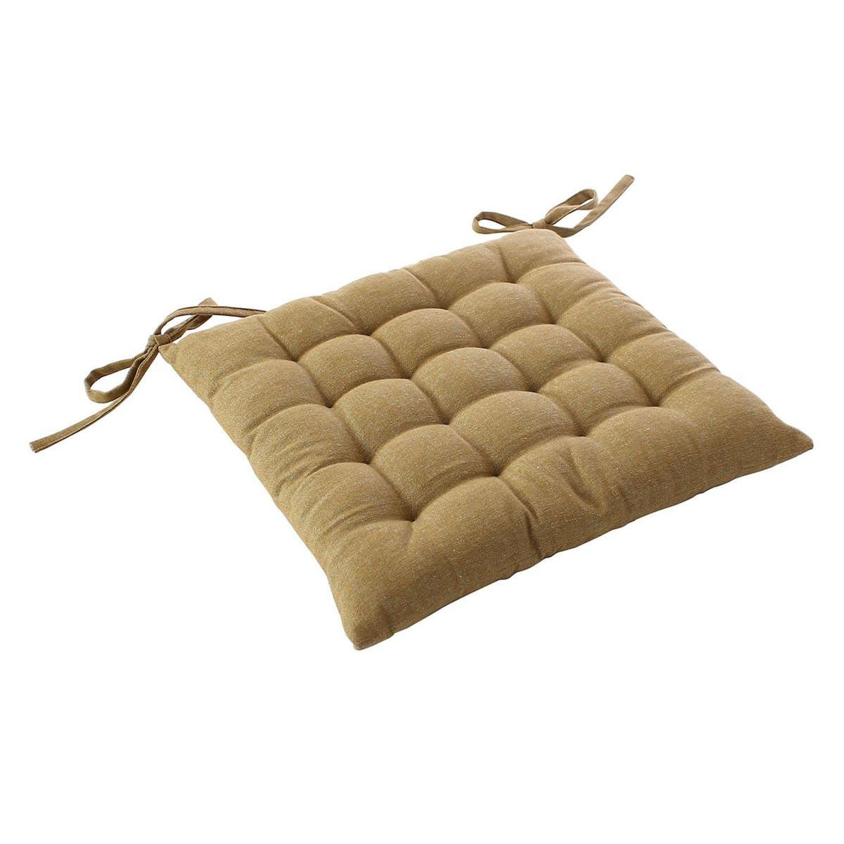 Paris Prix Galette de Chaise Piquée  Cambria  38x38cm Ocre
