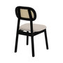 Voir la diapositive 5 : Rendez vous déco Lot de 2 chaises en bois noir, tissu beige et rotin synthétique-Maria