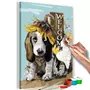 Paris Prix Tableau à Peindre Soi-Même  Dog & Sunflowers  40x60cm