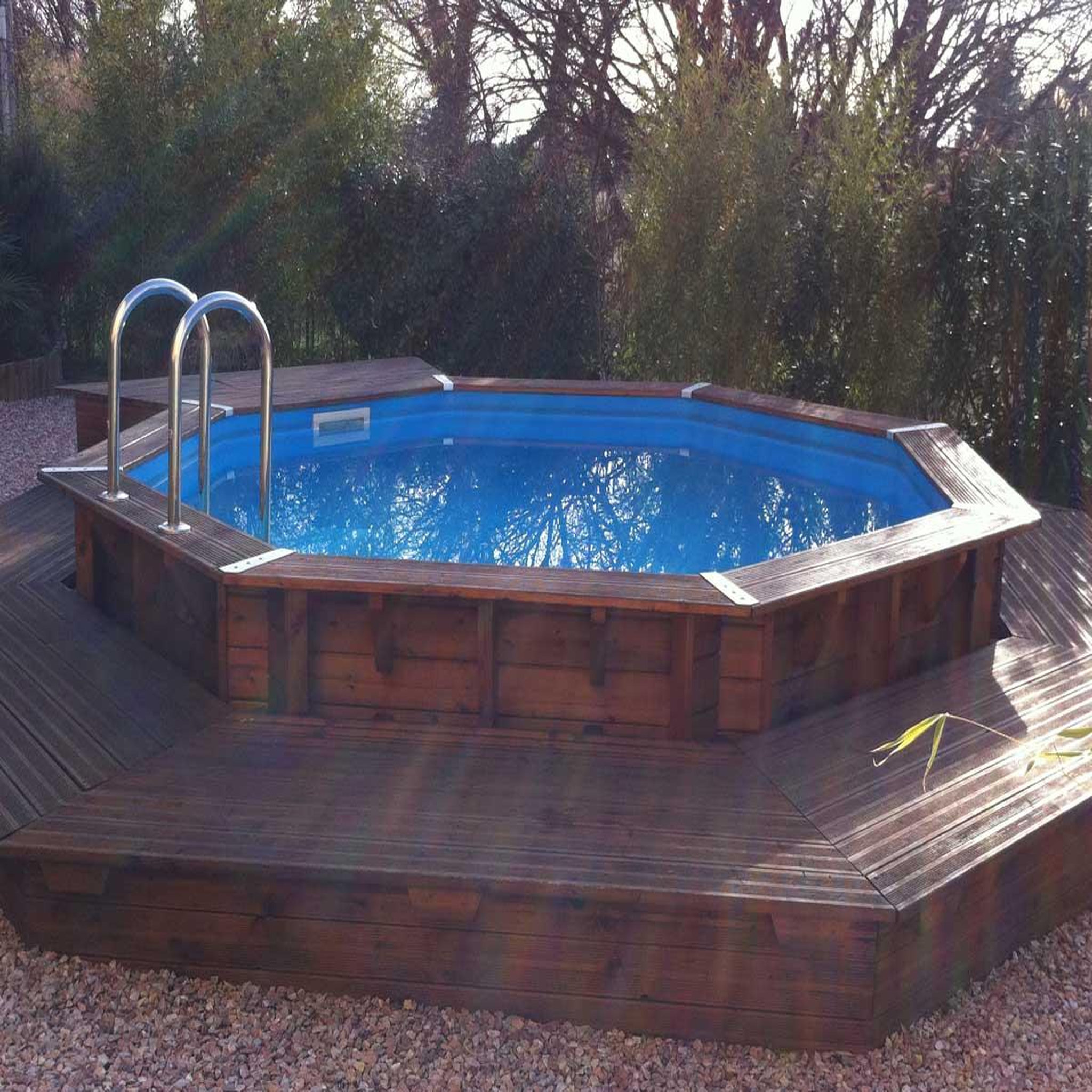 Voir la diapositive 4 : Ubbink Piscine bois Océa 4,30 x 1,20 m - Liner gris - Ubbink