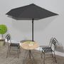 Voir la diapositive 1 : VIDAXL Parasol de balcon et mat en aluminium Anthracite 270x144cm Demi