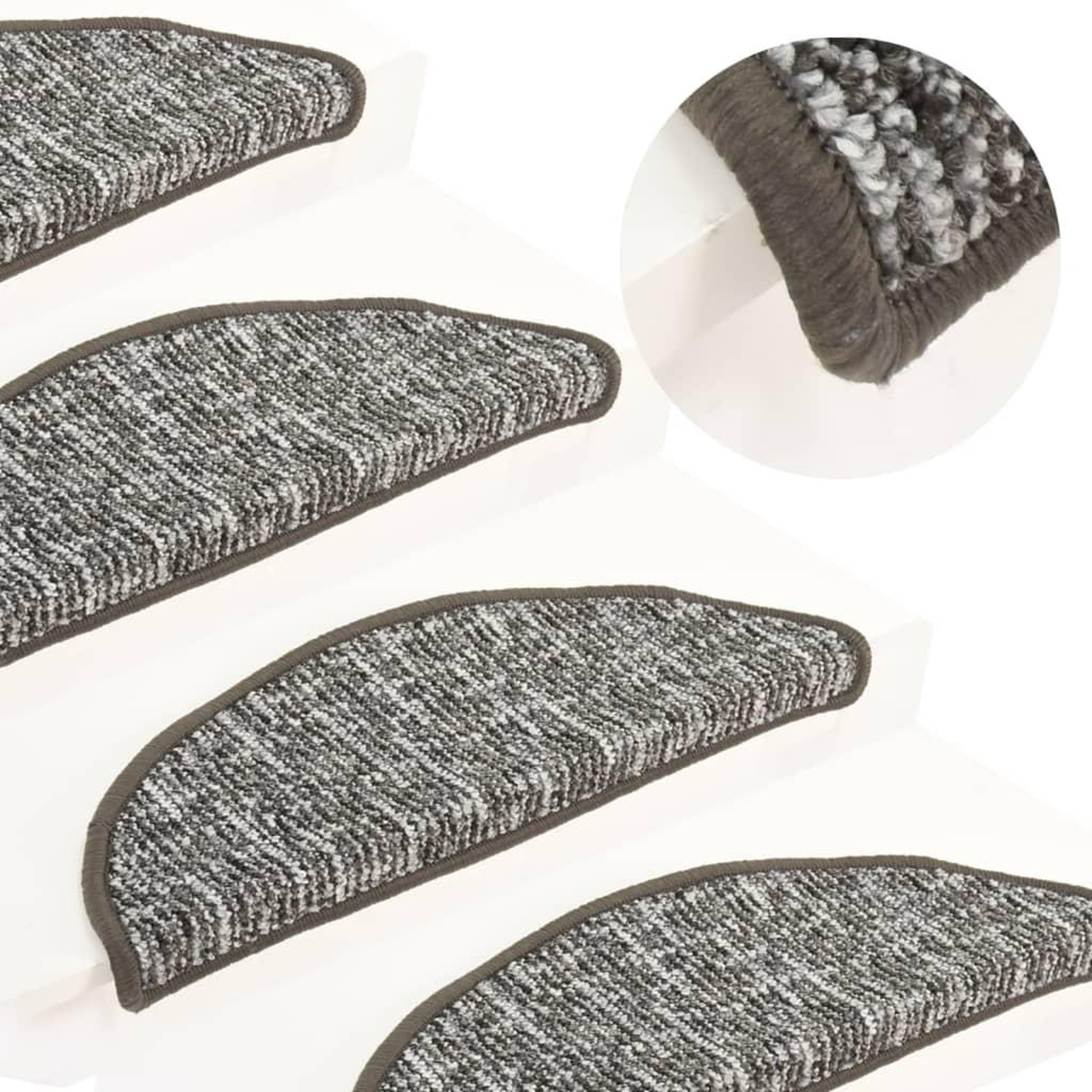 Voir la diapositive 1 : VIDAXL Tapis de marches d'escalier 15 pcs Anthracite 56x17x3 cm