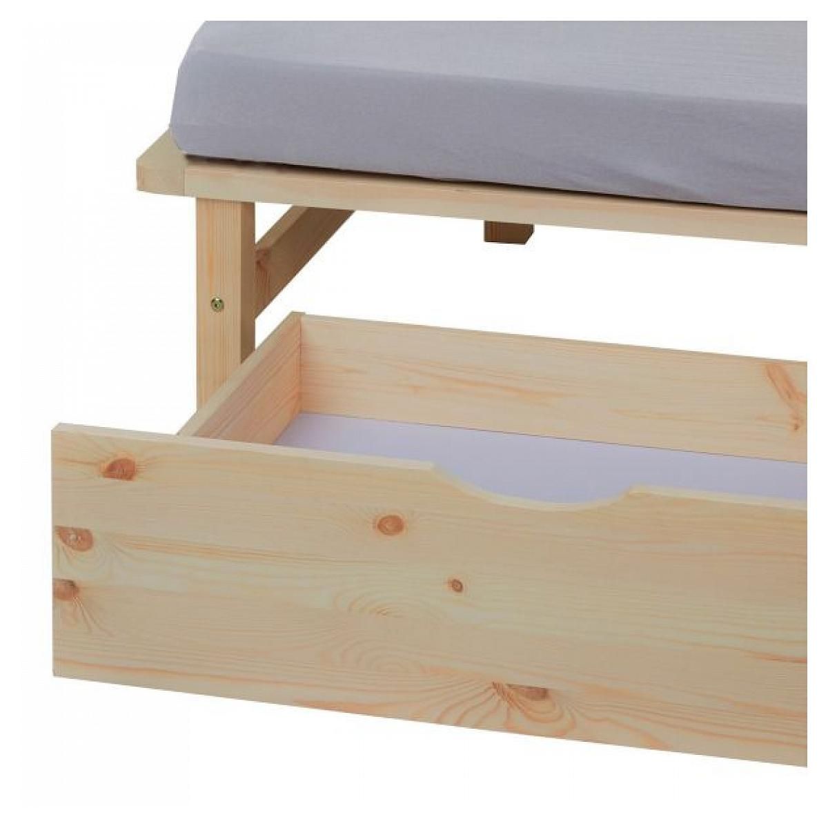 HomeStyle4U Lit en Palette 140x200 cm avec 2 Tiroirs et Sommier à Lattes - Élégance et Praticité