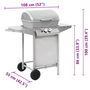 Voir la diapositive 6 : VIDAXL Barbecue a gaz avec 2 zones de cuisson Acier Argente