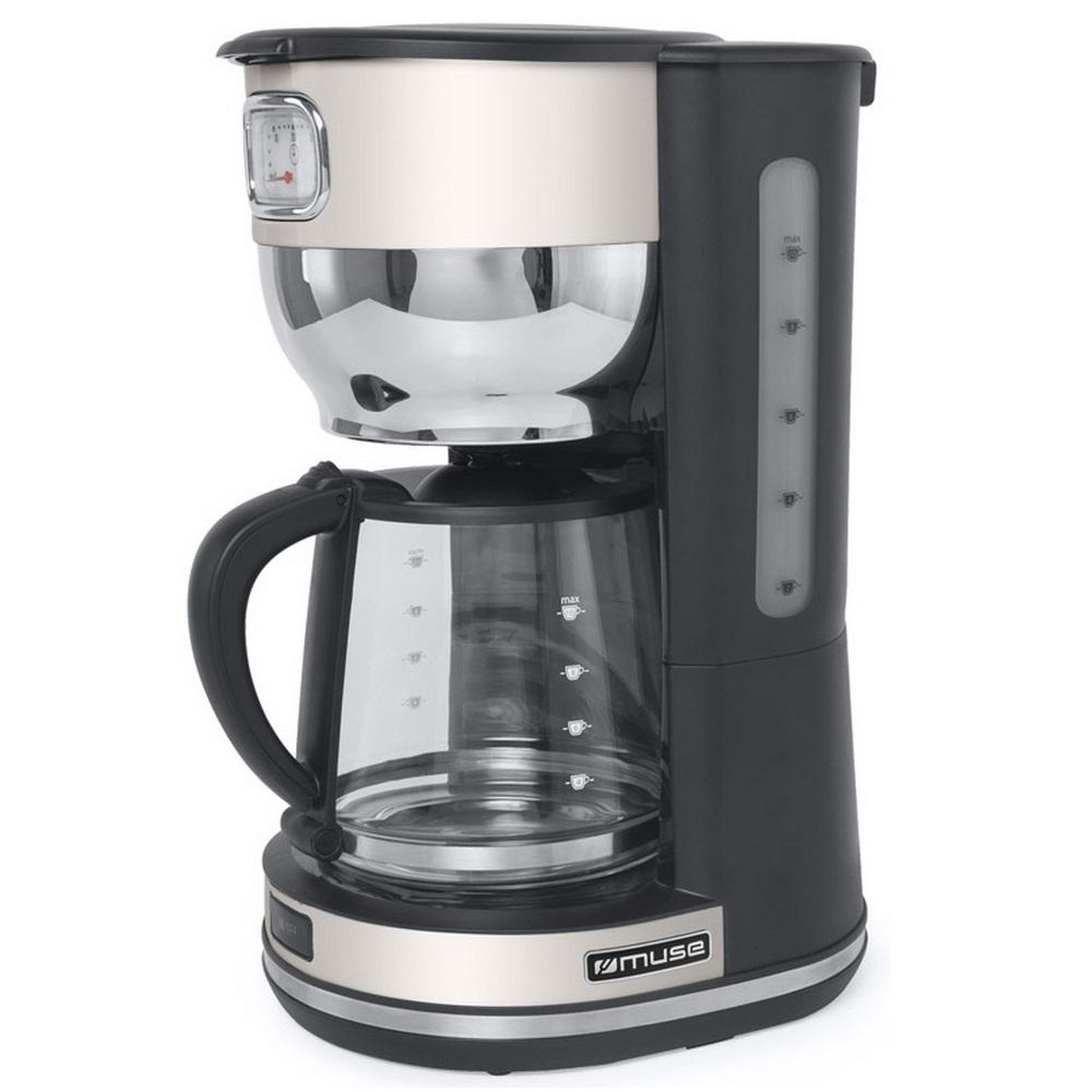 Voir la diapositive 2 : Muse Cafetière filtre 10 tasses 1000w blanc - MS-220SC