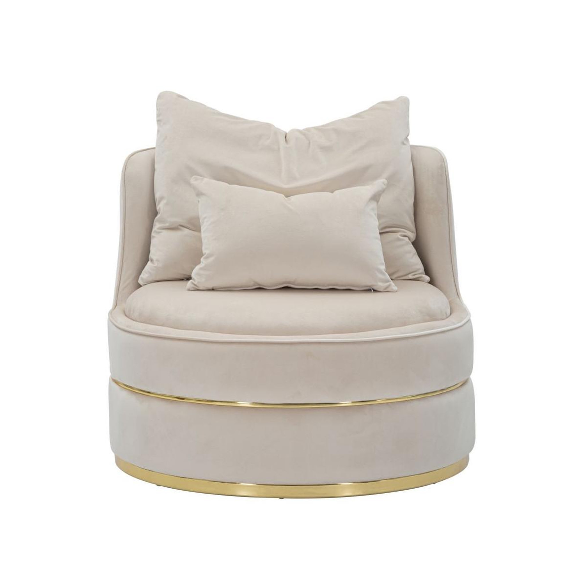 Voir la diapositive 2 : Paris Prix Fauteuil en velours design  paris  84cm crème & or