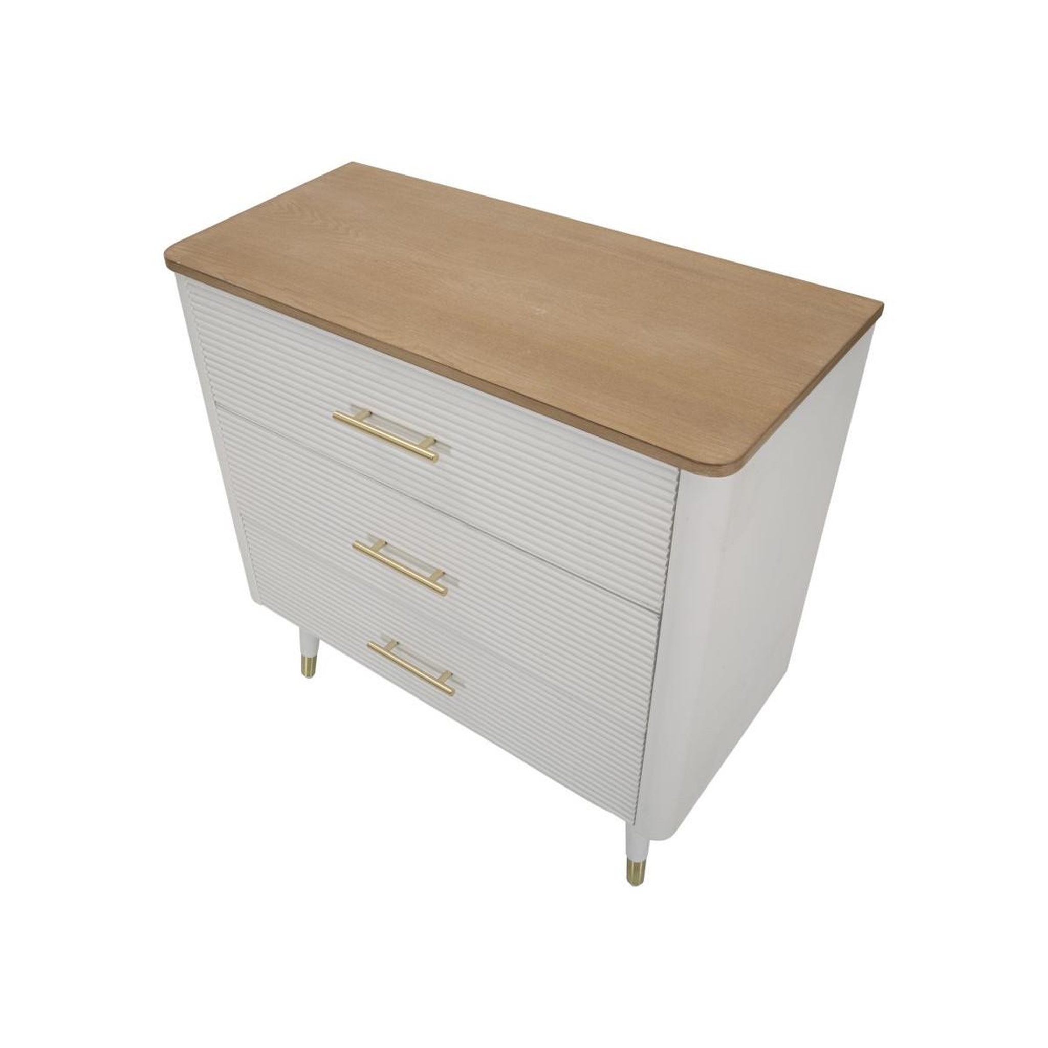 Voir la diapositive 3 : Paris Prix Commode 3 tiroirs en bois  matera  80cm blanc & naturel