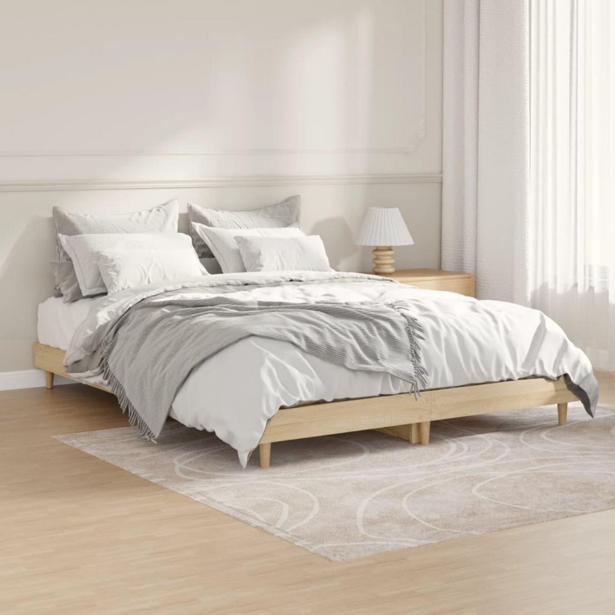VIDAXL Cadre de lit sans matelas chene sonoma 140x190 cm