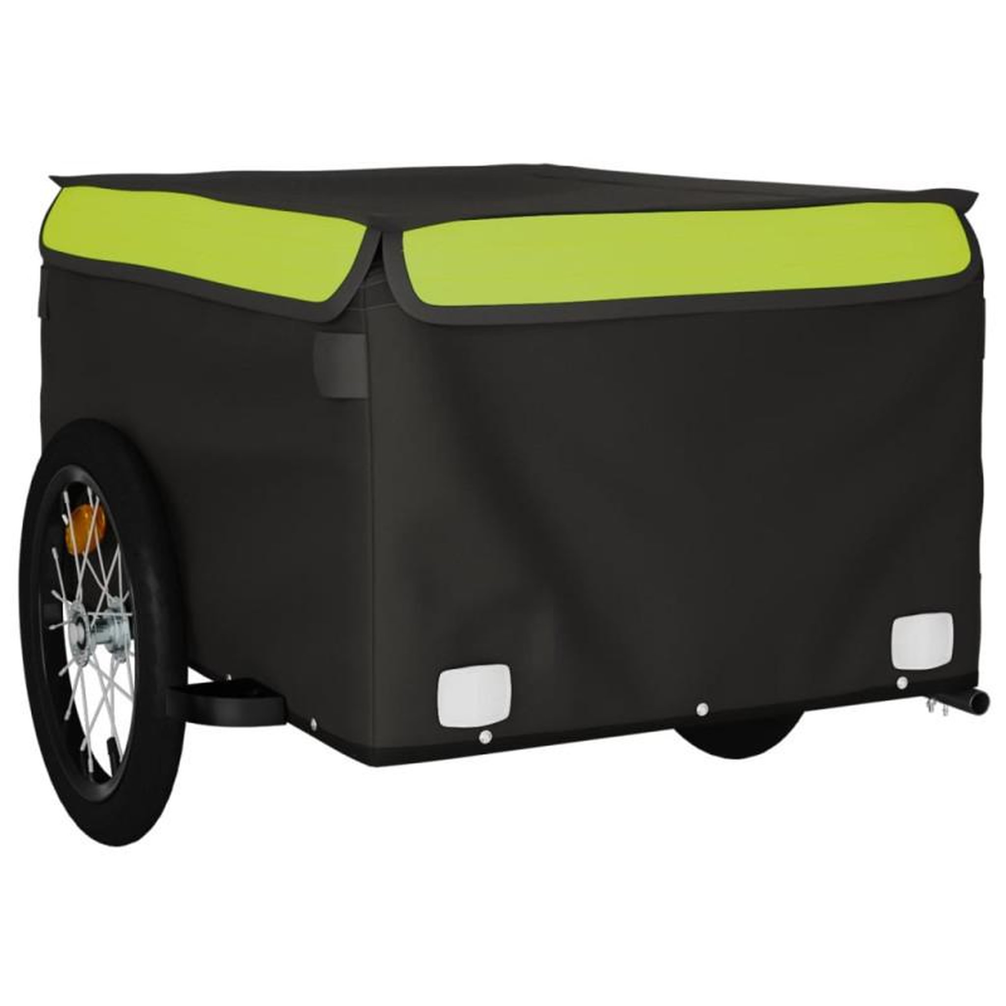 Voir la diapositive 4 : VIDAXL Remorque de vélo noir et vert 45 kg fer