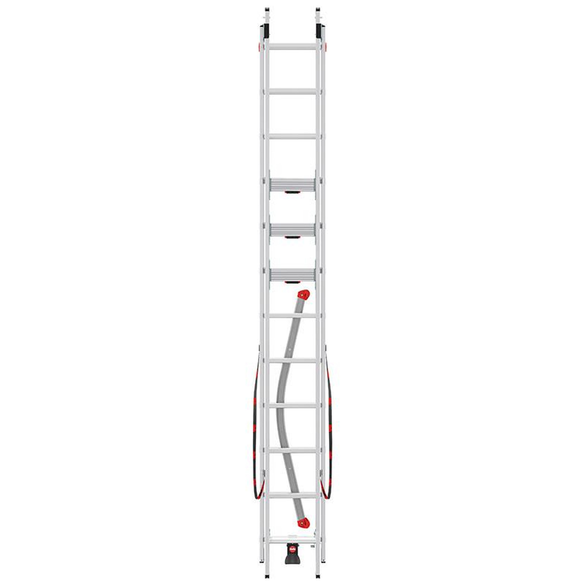 Voir la diapositive 4 : HAILO Echelle transformable 2 plans 2x12 échelons 5,6m/6,6m en Aluminium Hailo S 110 Pro