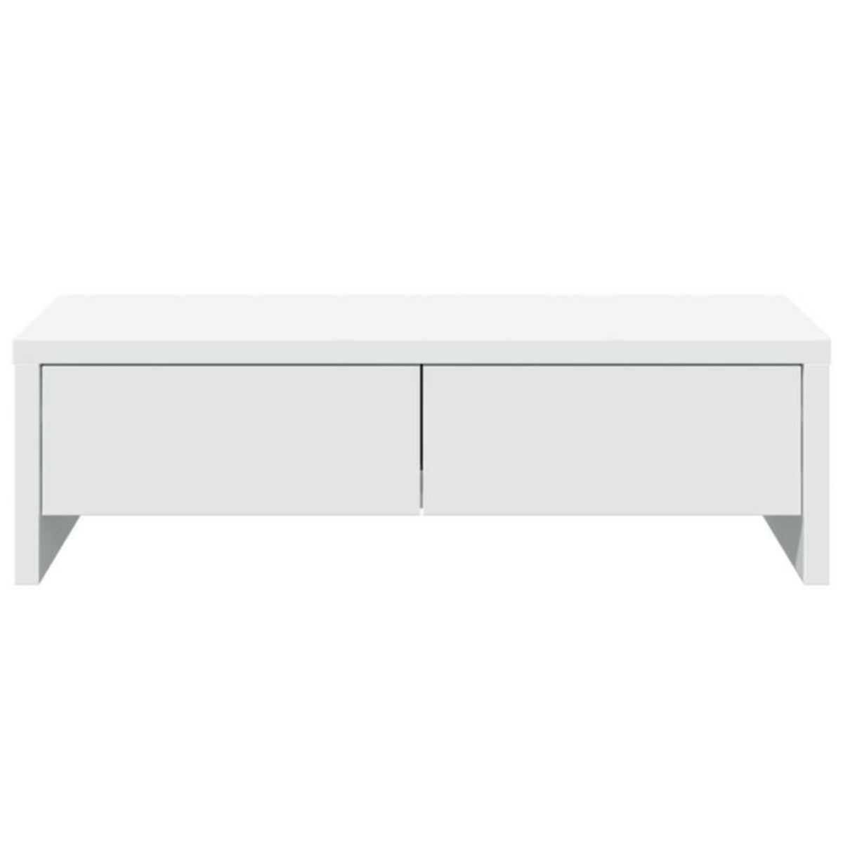 VIDAXL Support de moniteur avec tiroirs blanc bois d ingénierie