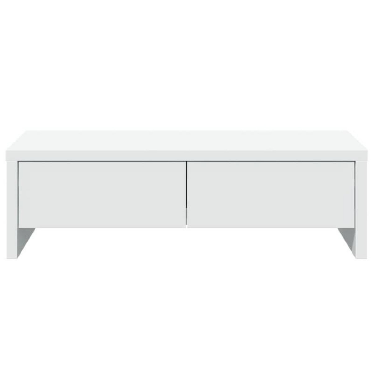 VIDAXL Support de moniteur avec tiroirs blanc bois d ingénierie