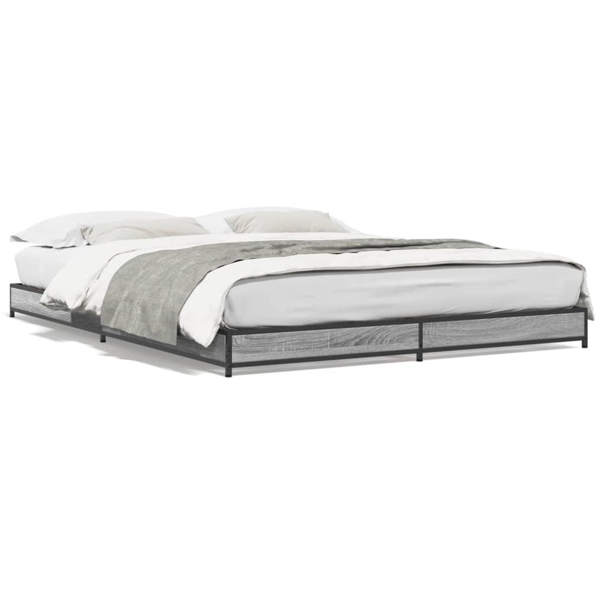 Voir la diapositive 2 : VIDAXL Cadre de lit sans matelas sonoma gris 120x200 cm