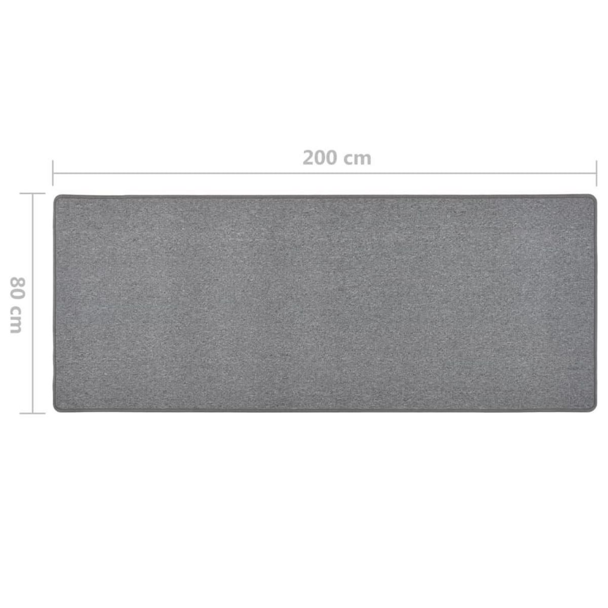 VIDAXL Tapis de couloir Gris fonce 80x200 cm
