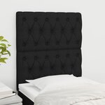 VIDAXL Tetes de lit 2 pcs Noir 80x7x78/88 cm Tissu