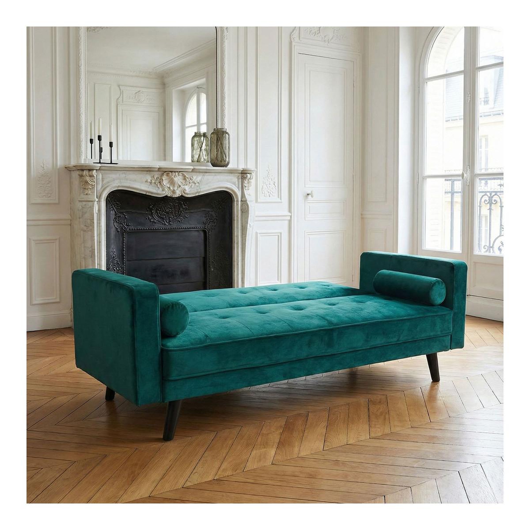 Voir la diapositive 5 : Paris Prix Canapé Convertible 3 Places Scandinave  Navya  Vert
