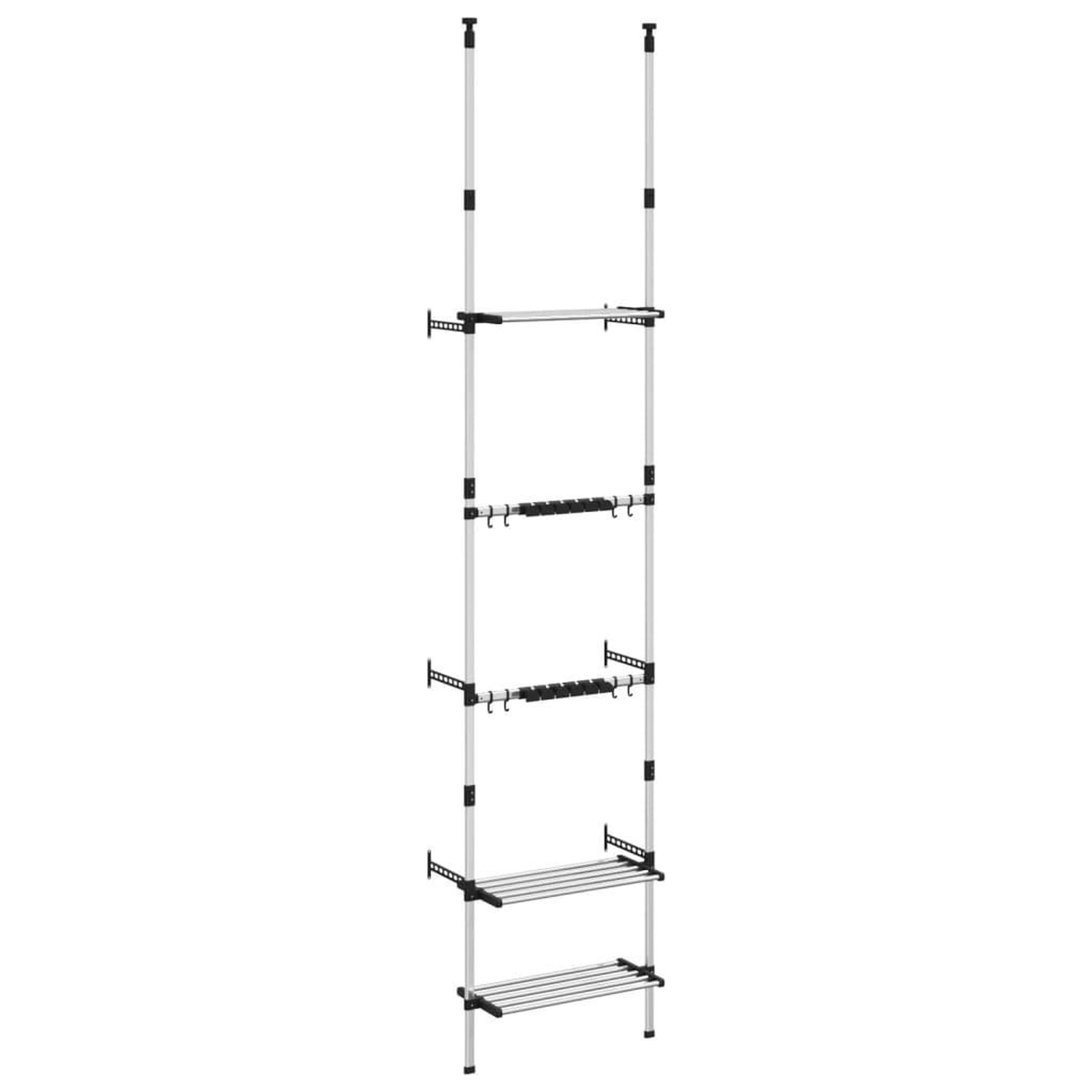 Voir la diapositive 2 : VIDAXL Support de jardin telescopique a 3 etageres Argente Aluminium