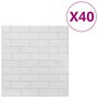 Voir la diapositive 2 : VIDAXL Papier peint 3D autoadhesif Briques 40 pcs Blanc