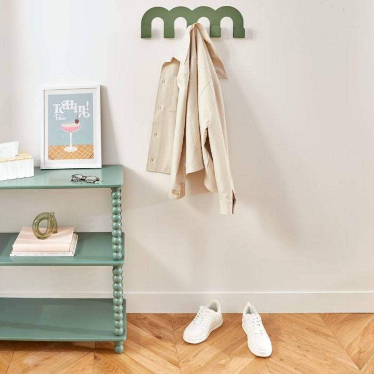 ATMOSPHERA Patère Murale 5 Crochets  Callista  50cm Vert