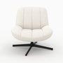 Voir la diapositive 6 : Rendez vous déco Fauteuil pivotant en tissu bouclé blanc cassé-Elvis