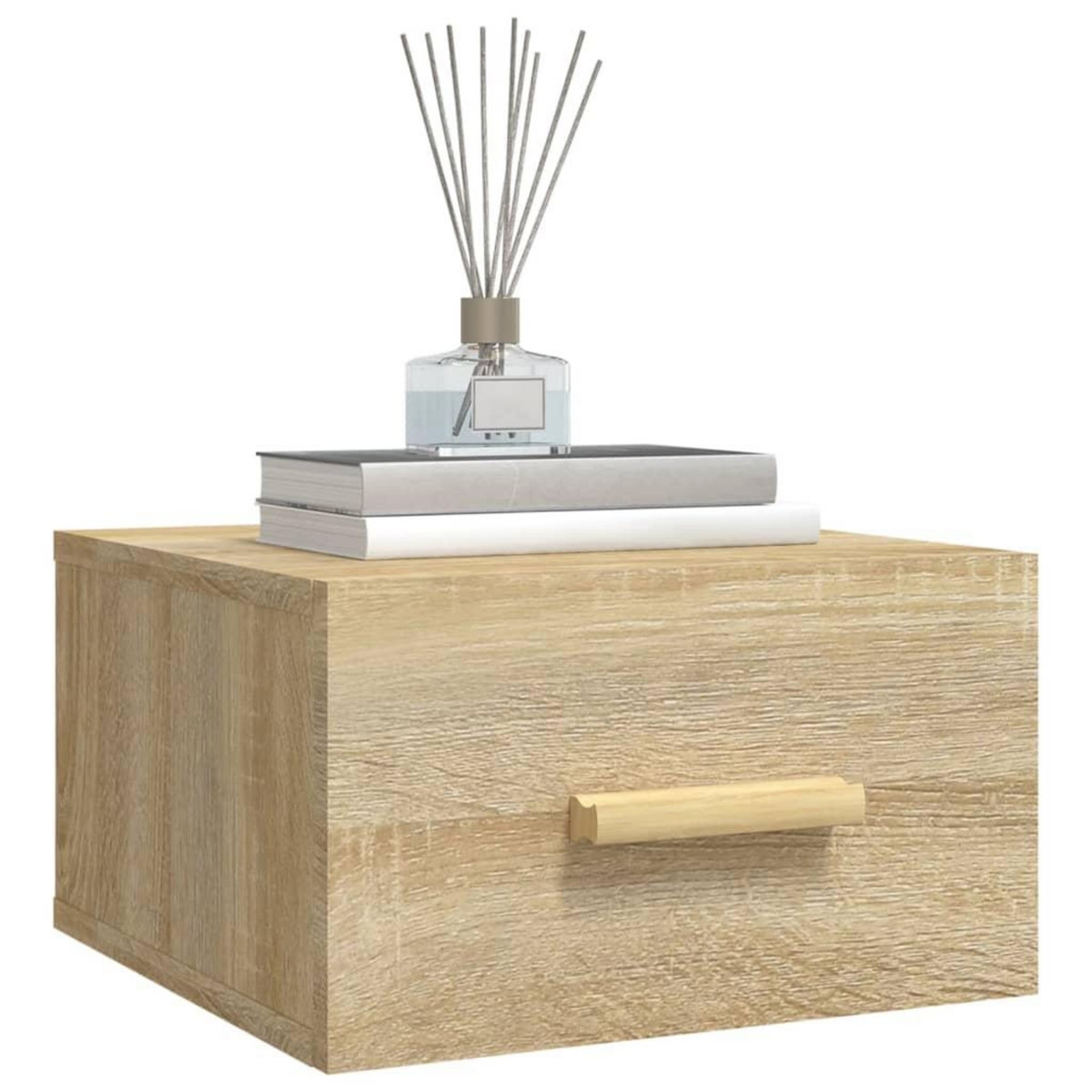 VIDAXL Tables de chevet murales 2 pcs chene sonoma 35x35x20 cm