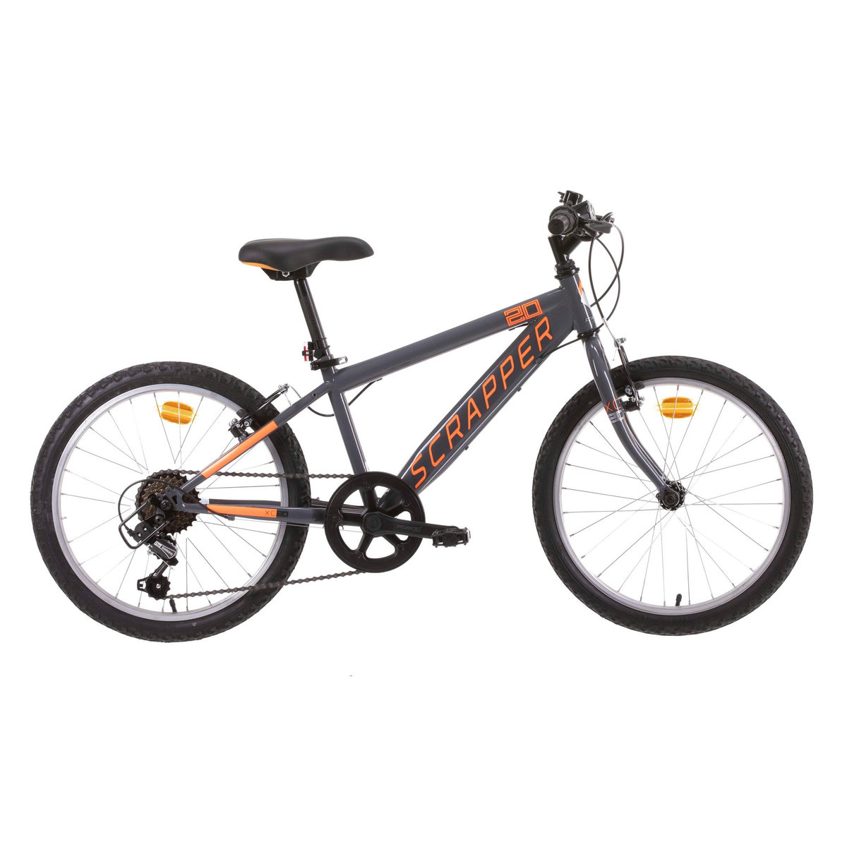 SCRAPPER Vélo enfant - VTT 20'' rigide  SCRAPPER  pour enfant de 120 à 140 cm - Cadre et fourche rigide en acier - 6 vitesses - Dérailleur Shimano - Freins V-Brake & Jantes en aluminium