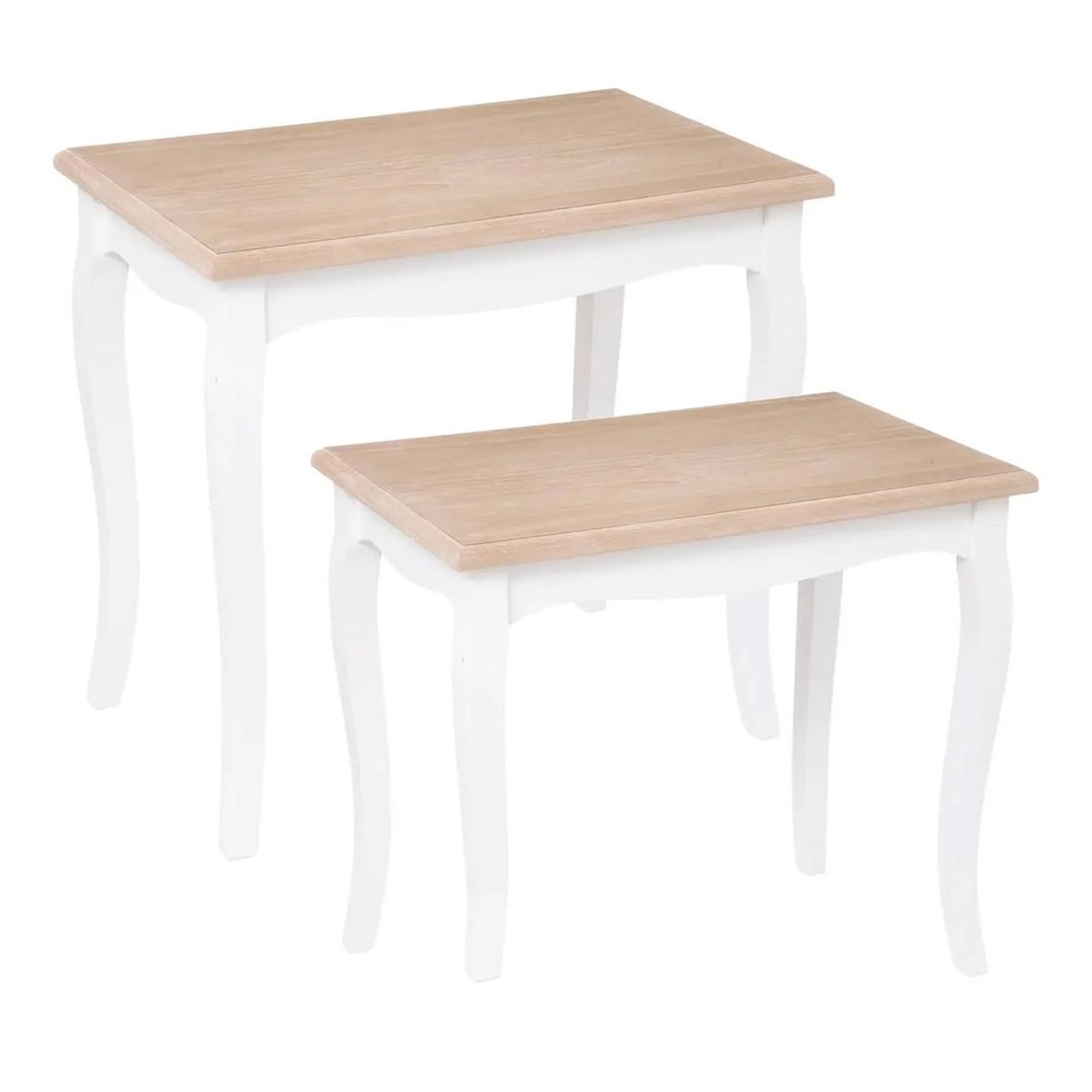 Voir la diapositive 1 : ATMOSPHERA Lot de 2 Tables Basses  Chrysa  60cm Blanc