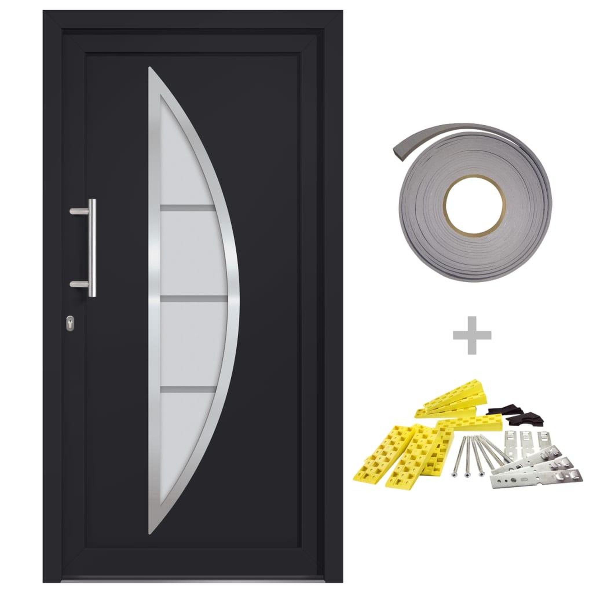 Voir la diapositive 2 : VIDAXL Porte d'entree Anthracite 98x190 cm