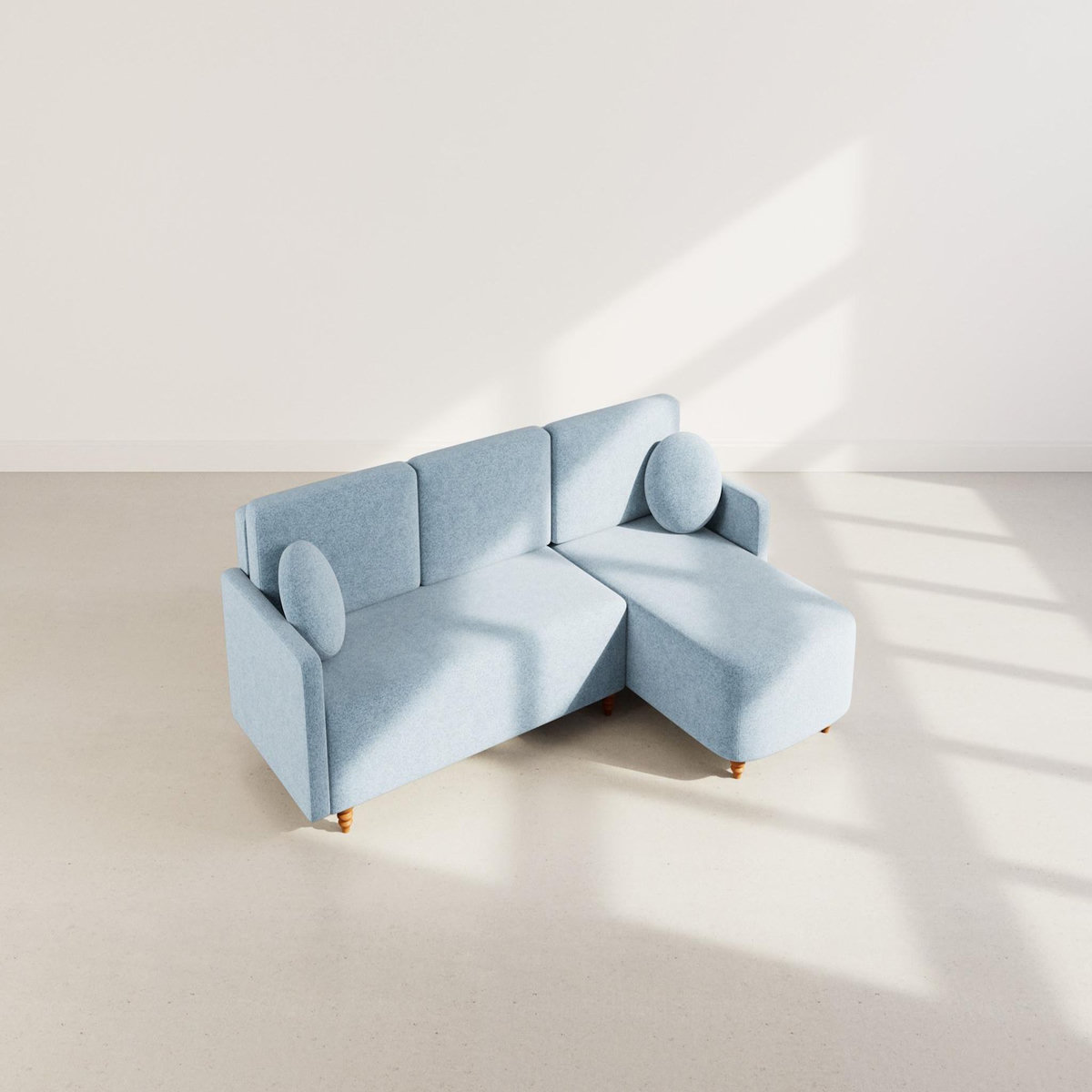 BEST MOBILIER Calypso - canapé d'angle réversible 4 places convertible avec coffre en tissu