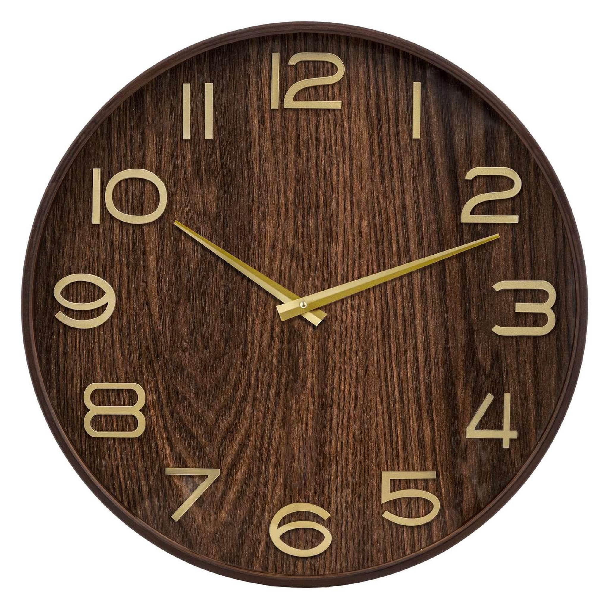 ATMOSPHERA Horloge en bois - diam 55 cm - marron