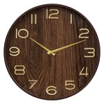 ATMOSPHERA Horloge en bois - Diam 55 cm - Marron