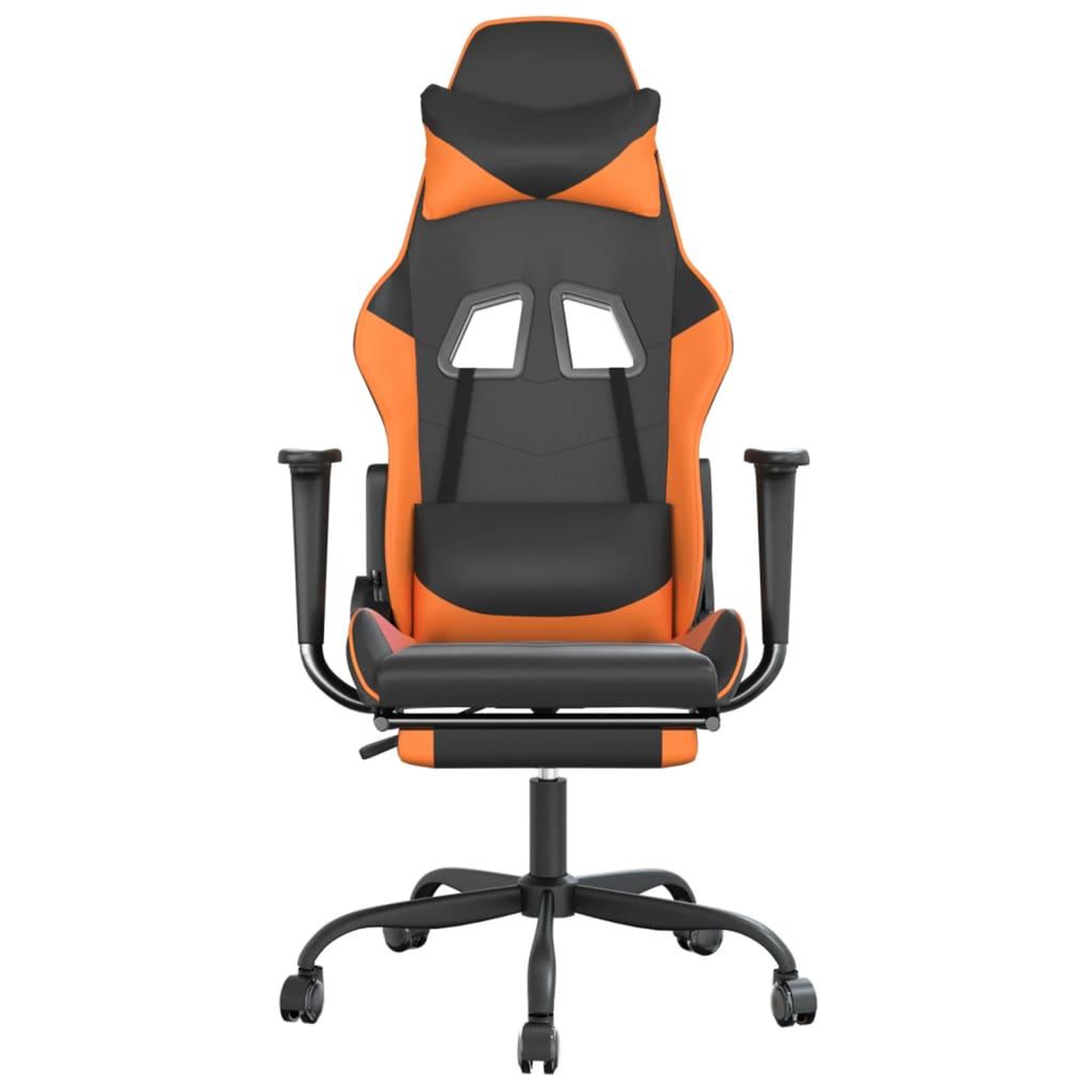 Voir la diapositive 4 : VIDAXL Chaise de jeu de massage et repose-pied Noir&Orange Similicuir