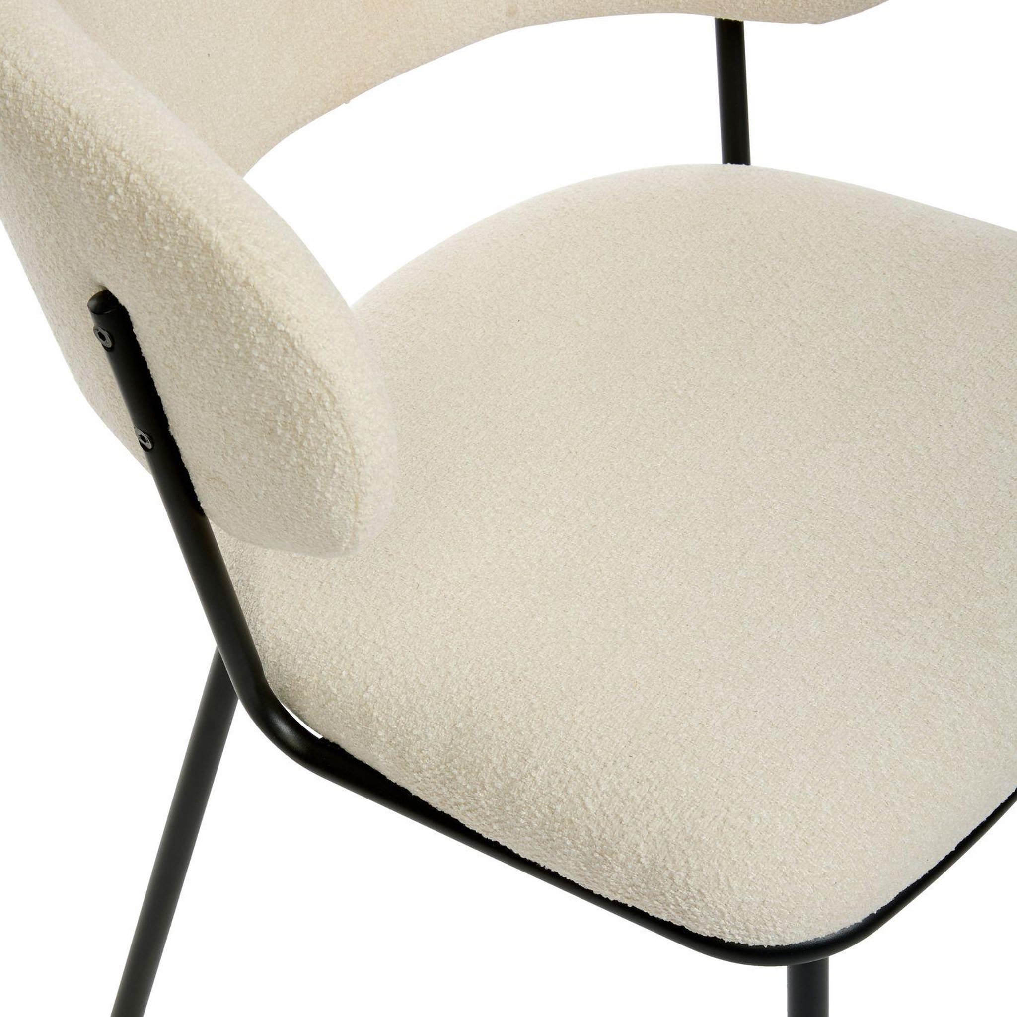 Voir la diapositive 4 : TOILINUX Lot de 2 chaises en tissu chenille et pieds métal alba
