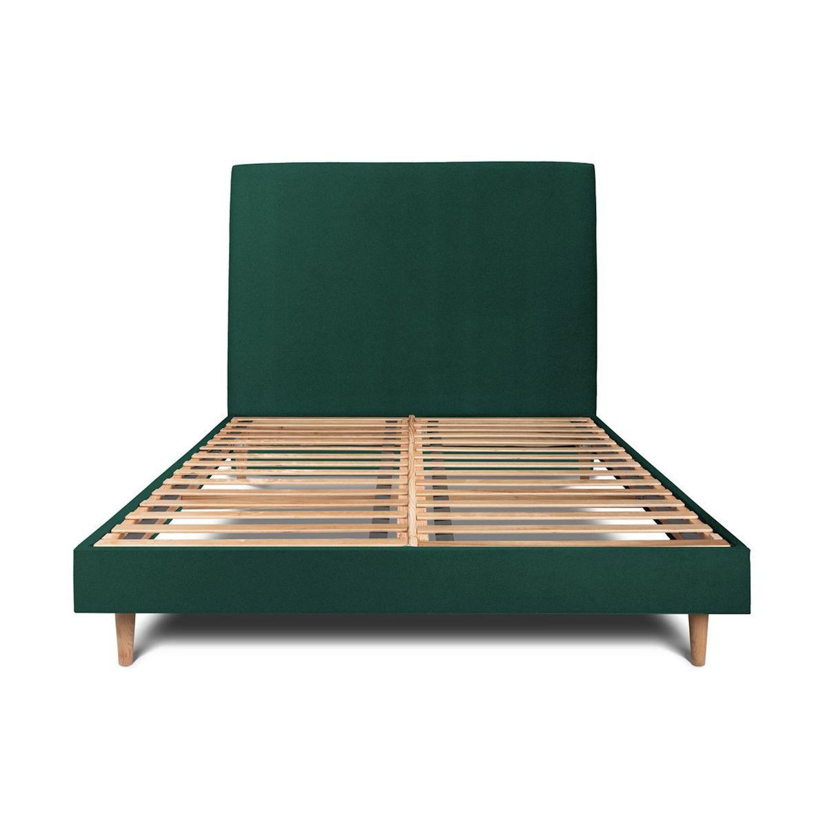 Sommeil de Plomb Lit avec tête de lit tapissier velours et sommier kit - Hauteur totale : 29cm