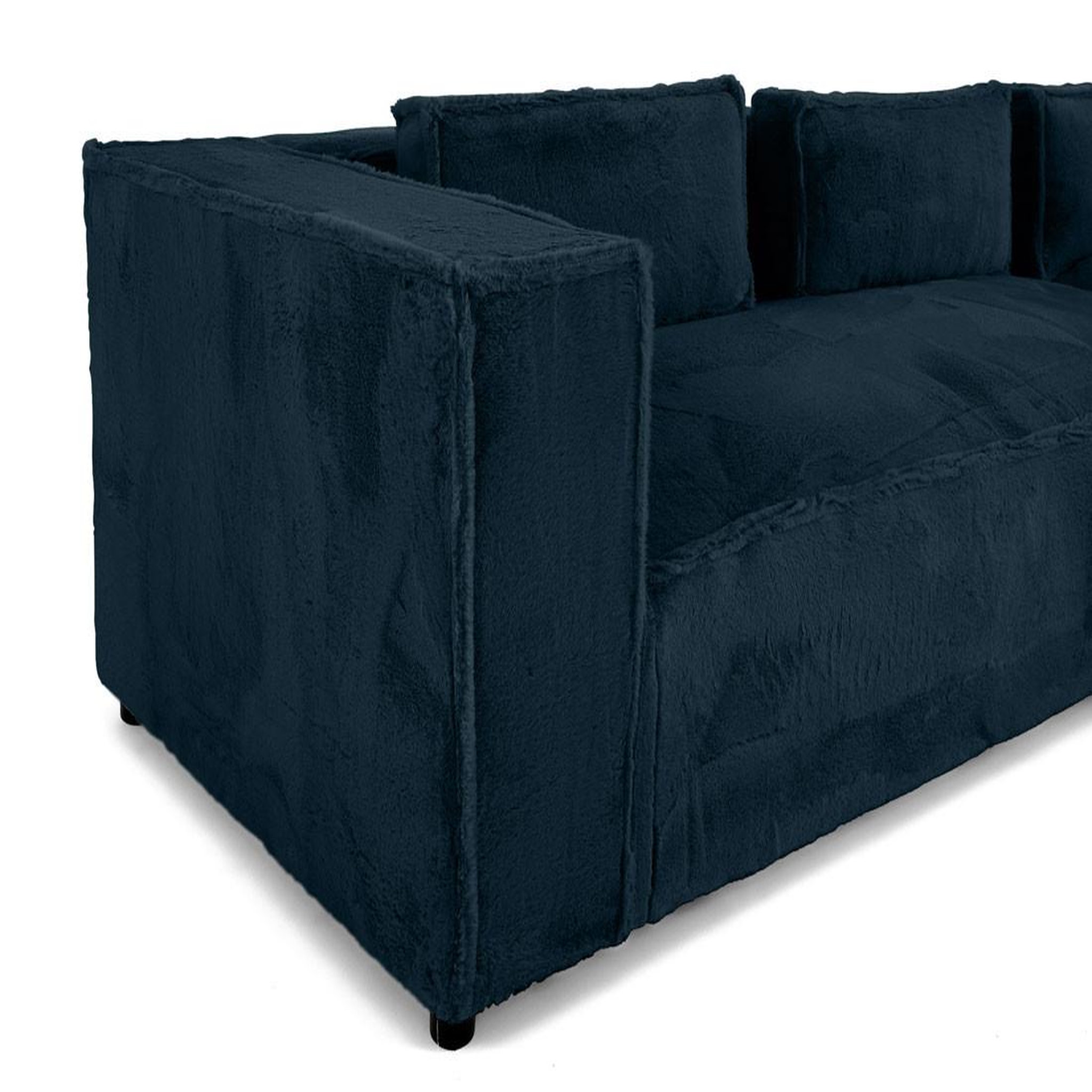 Voir la diapositive 5 : LISA DESIGN Stella - canapé d'angle droit - 4 places - en fausse fourrure