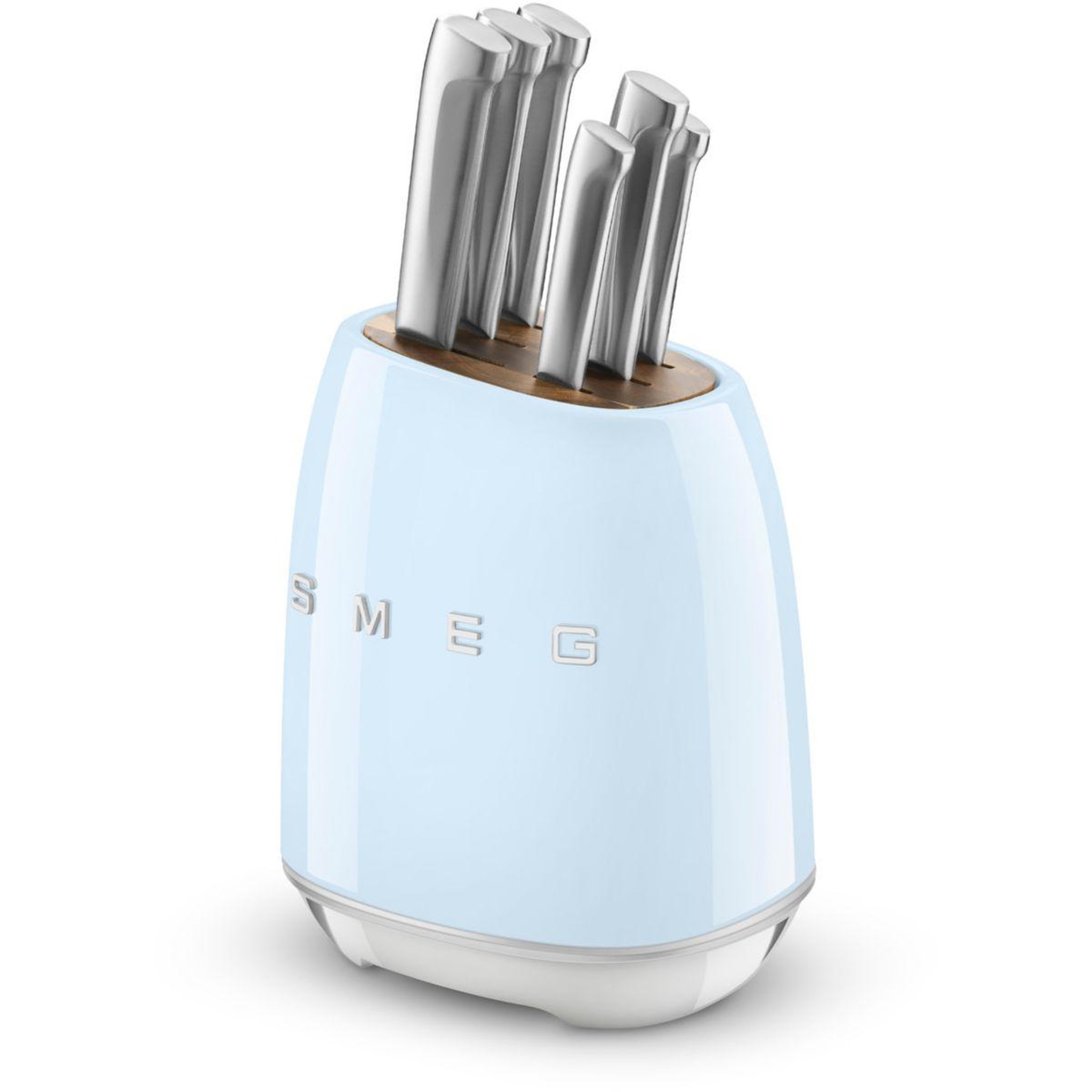 Voir la diapositive 3 : SMEG Bloc couteaux 6 pcs multi-usages bleu