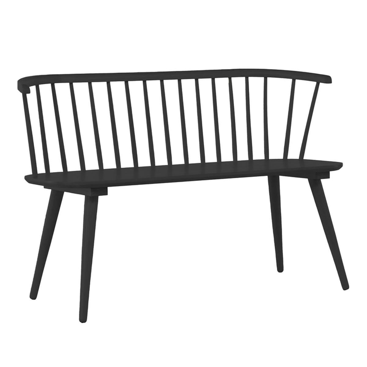 Paris Prix Banc Design en Bois  Bobby  120cm Noir