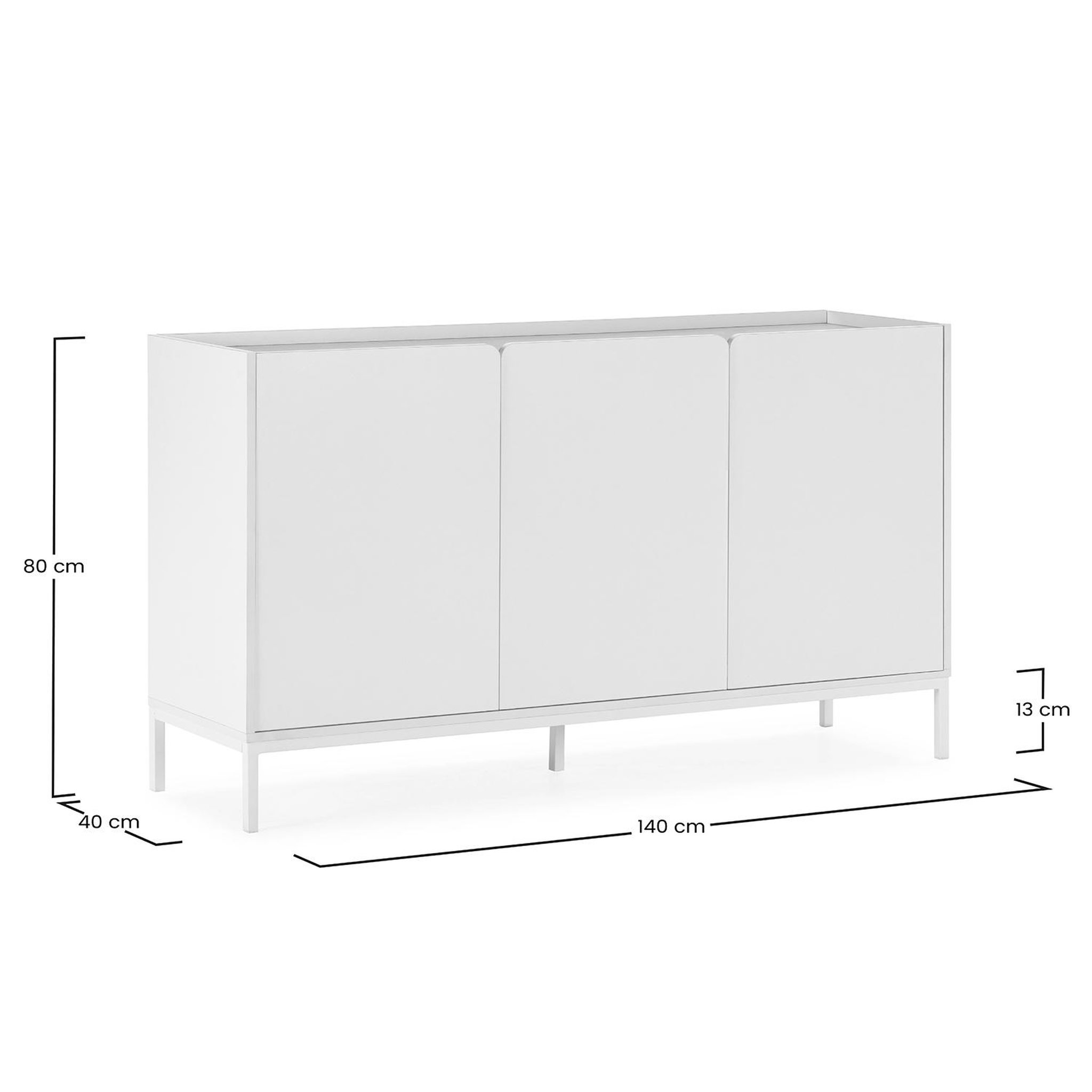 Voir la diapositive 6 : VS VENTA-STOCK Buffet Curva 3 portes couleur Blanc