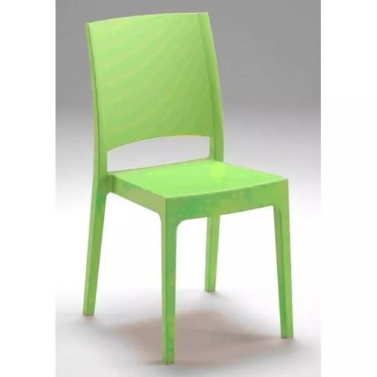 MARKET24 Chaise de jardin FLORA ARETA - Lot de 4 - Vert anis - Résine - Design