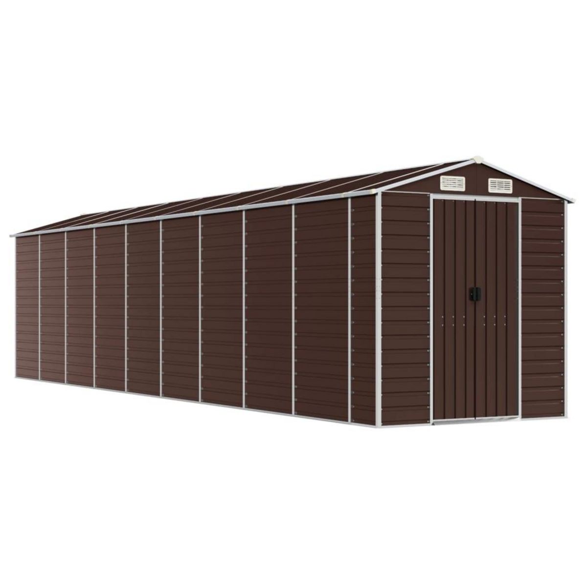 VIDAXL Abri de jardin marron 191x810x198 cm acier galvanise