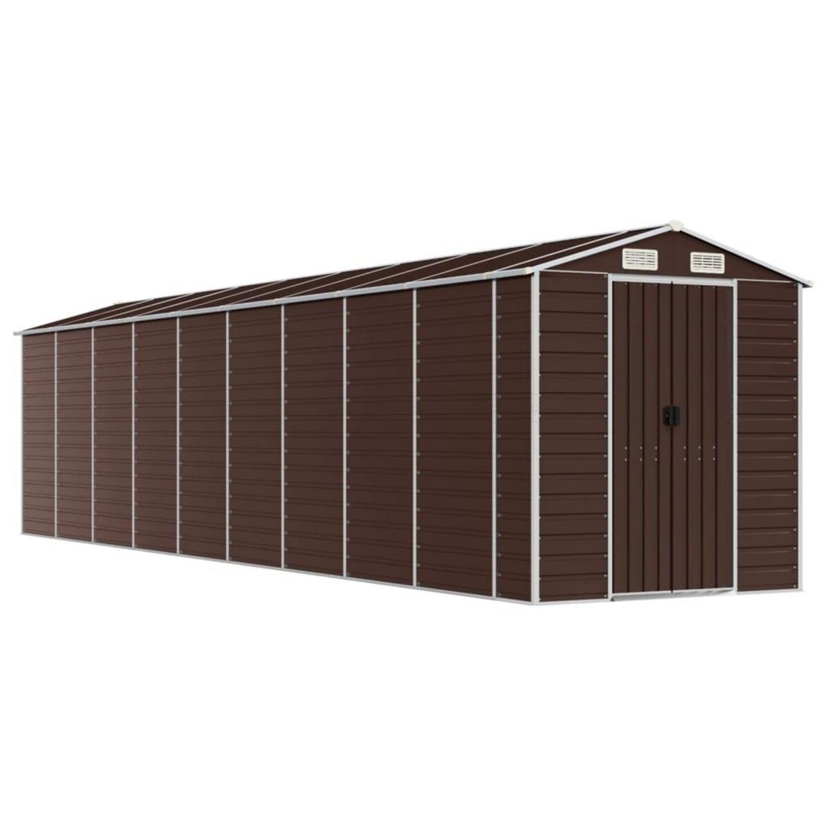 VIDAXL Abri de jardin marron 191x810x198 cm acier galvanise